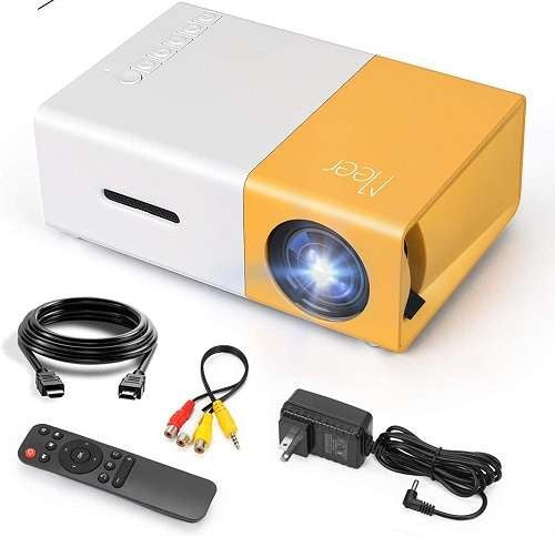 Mini proyector,de película portátil, con control video beam, projector led