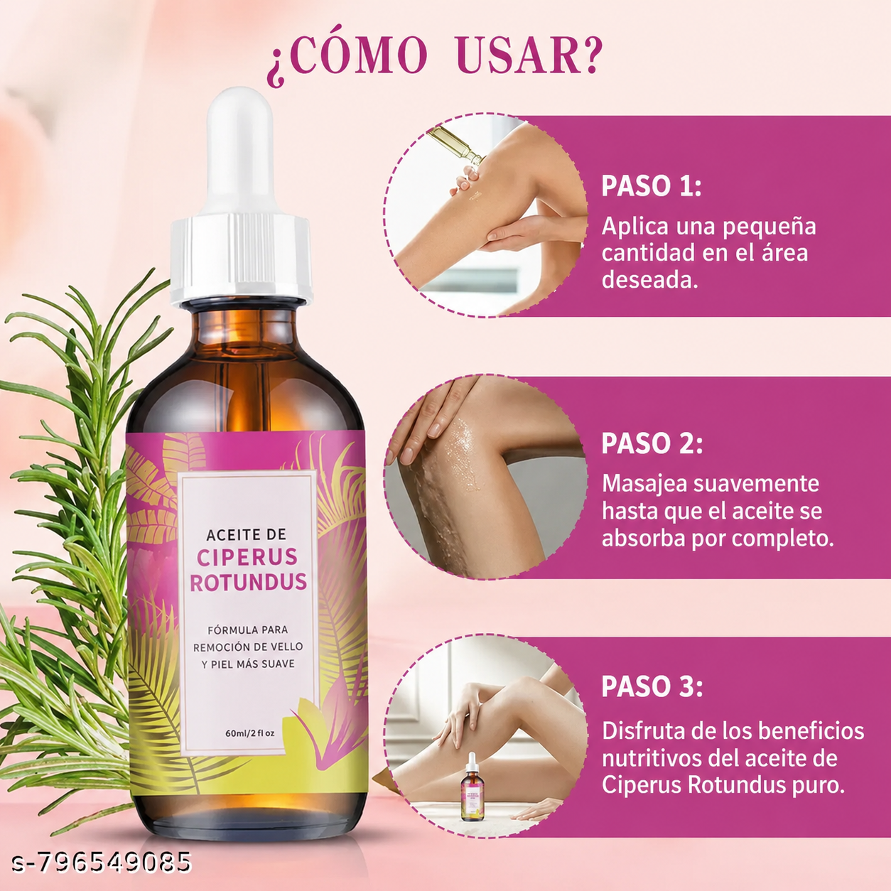 Cyperus Rotundus para retardar el crecimiento del vello