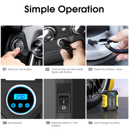 Compresor de Aire Digital – Inflador Portátil de Alta Precisión