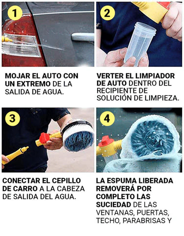 Cepillo Giratorio para Lavado de Vehículo con Mango Extensible – Limpieza Sin Rayones