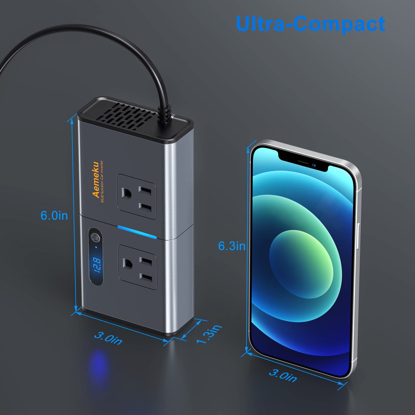 POWER INVERTER 300W CON CONECTOR USB D.WORLD DW-7611 MD