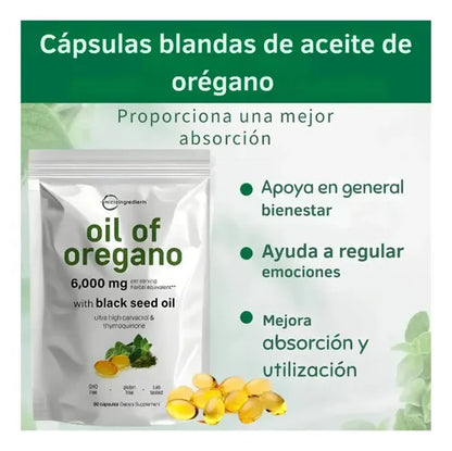 OREGANO OIL + BLACK SEED OIL 6000 mg
