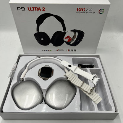 RELOJ P9 ULTRA SMARTWATCH GRIS 2 CORREAS (40 UND X CAJA)