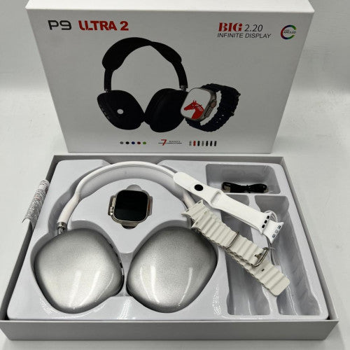 RELOJ P9 ULTRA SMARTWATCH GRIS 2 CORREAS (40 UND X CAJA)