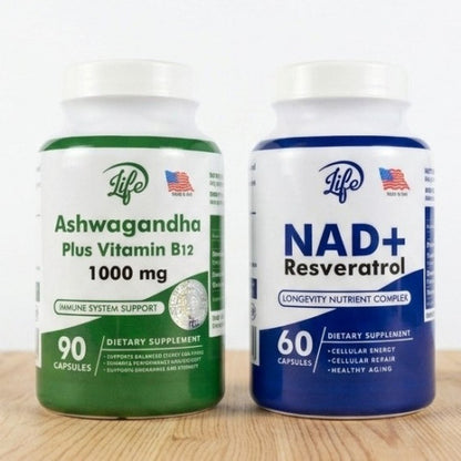 Combo Juventud Celular & Vitalidad (ashwagandha + Nad resveratrol)