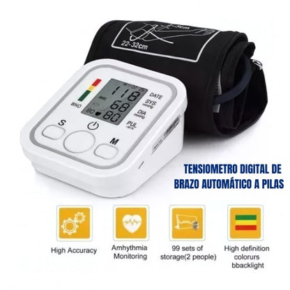 TENSIOMETRO DIGITAL DE BRAZO AUTOMÁTICO A PILAS