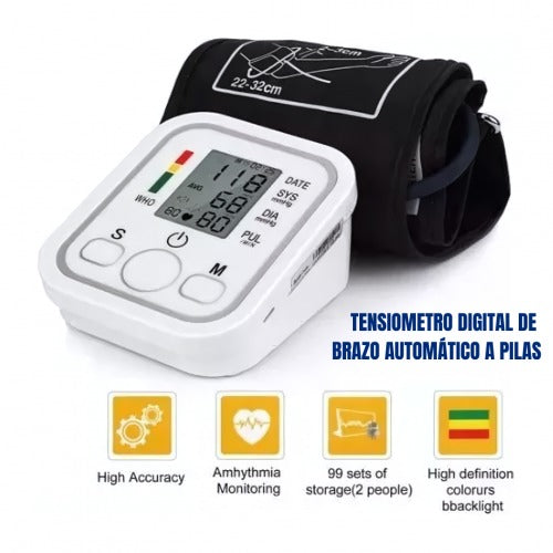 TENSIOMETRO DIGITAL DE BRAZO AUTOMÁTICO A PILAS