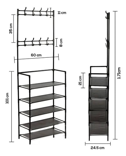 ESTANTE ZAPATERA ARMABLE DE 5 NIVELES