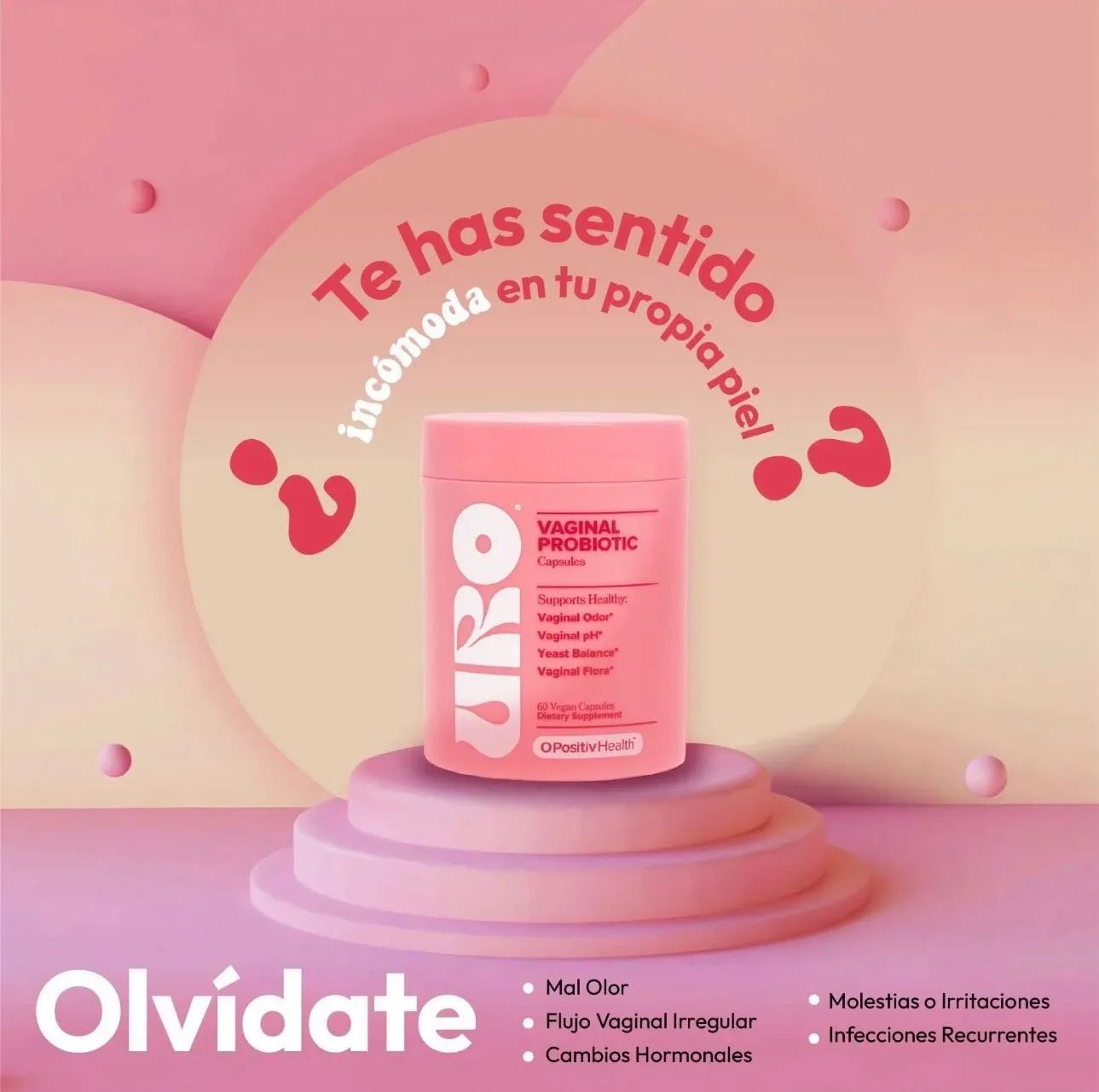 URO Vaginal Probiotics para la salud vaginal de las mujeres, equilibrio del pH